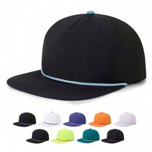 Casquette de baseball pour hommes, vente en gros, broderie personnalisée, visière plate, séchage rapide, avec cordon, idéale pour l'été - Product Image 1