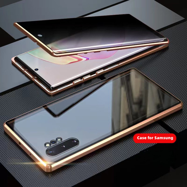 Anti Peeping Magnetic Tempered Glass Double-sided Phone case for samsung A71 Magnetic Metal Frame Cases for samsung A51