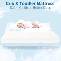 Matelas de lit bébé en mousse à mémoire de forme, double face, respirant, hypoallergénique, léger, avec housse amovible et lavable, épaisseur 5 pouces, compatible avec les lits bébé