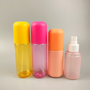Botella de Perfume de niebla cosmética PET colorida con tapa grande 100mL botella de niebla corporal de tóner botella de plástico de Perfumes Rosa esmerilado - Product Image 1