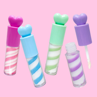 Gloss à lèvres liquide hydratant scintillant en forme de cœur à la vitamine E, végétalien, marque privée, vente en gros, personnalisé OEM/ODM
