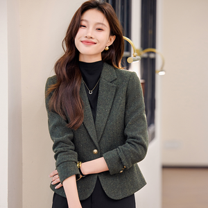 Chaqueta de traje de lana de un botón para mujer, chaleco grueso de manga larga, opción elegante y fresca para mujer - Product Image 2