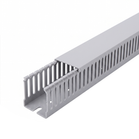 Goulotte de câblage en PVC gris à fentes 40x40mm 45x45mm 50x50mm, chemin de câbles en plastique pour armoire électrique