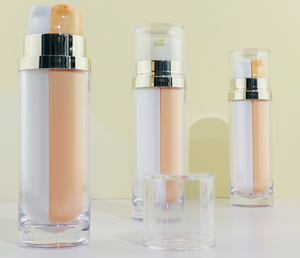 Toptan 15ml * 2 çift odacıklı 2-in-1 losyon gündüz gece cilt bakımı vakfı BB pompa şişesi için krem kapları silindir şekli - Product Image 1