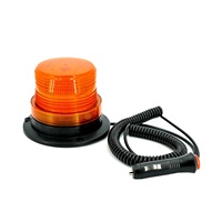 Balise clignotante LED magnétique ambre 60 LED SMD 5730 IP66 12-24V, clignotement rotatif et intermittent, micro-dôme lumineux
