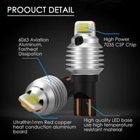 Feux de recul Gview GS T15 & 921 & 912, ampoules LED de voiture W16W, lumière blanche 6500K, sans erreur Canbus, CSP 7035