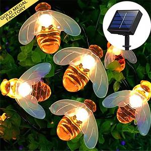 Attrayant étanche extérieur décoration de noël lumière abeille nouvel an vacances <span class=keywords><strong>guirlande</strong></span> jardin fée lumières solaires en plein air - Product Image 1