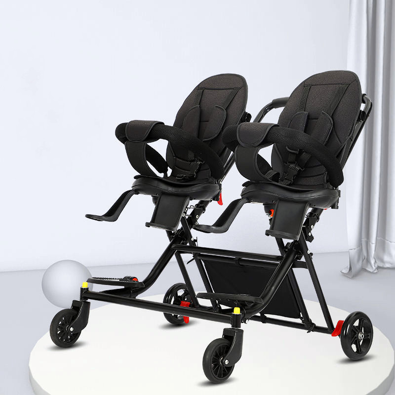 外出・移動用品 besrey ダブルベビーカー グレー【最終値下げ】