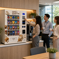 Distributeur de boissons réfrigérées de bureau, 20 sélections, clavier LCD, paiement MDB, distributeur de capsules de café et de collations pour la pause thé au bureau
