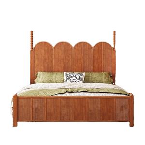 Lit en bois massif de luxe haut de gamme, style pour les personnes d'âge <span class=keywords><strong>moyen</strong></span>, pour <span class=keywords><strong>la</strong></span> chambre principale, taille double ou queen, design antique avec cadre de lit moelleux - Product Image 2