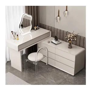 High End Luxury Style Bedroom Furniture Storage Girls Dresser Modern European Make Up Nordic Dressing Table With Mirror