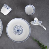 Fournitures pour hôtels, ensemble de vaisselle, assiettes, vaisselle en céramique porcelaine bleu et blanc de Chaozhou, ensembles de restaurant en porcelaine fine