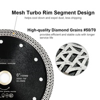 Lame de scie diamantée turbo à mailles frittées pressées à chaud OEM disque de coupe disque de coupe coupe-carreaux pour marbre granit sur meuleuse d'angle