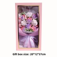 18 Buket Sabun Mawar Biru Es Serut Warna Gradasi Buatan Tangan - Hadiah Hari Valentine Siap Diberikan untuk Istri Anda yang Eksklusif