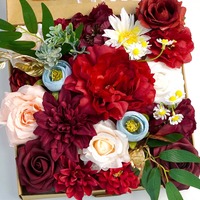Boîte de fleurs artificielles, fleurs décoratives, couronnes et plantes, ensemble de fleurs, boîte cadeau