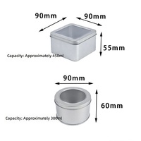 Boîte ronde en fer blanc avec couvercle transparent, conteneur vide pour médailles, aimants de réfrigérateur, nail art, broches, emballages