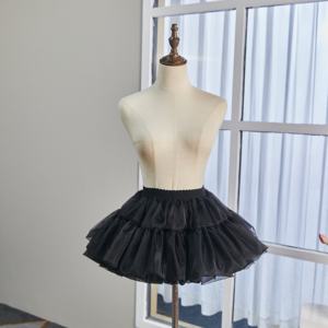 <span class=keywords><strong>Jupon</strong></span> mini crinoline volumineux brodé <span class=keywords><strong>antistatique</strong></span> en tulle 100 % polyester à quatre couches pour Lolita éthéré - Product Image 2