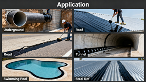 Revêtement imperméable en bitume modifié au caoutchouc non durcissant, vente en gros d'asphalte en caoutchouc non durcissant pour toiture en béton, noir - Product Image 4