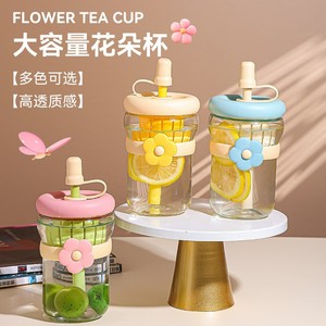 Tasse à thé en verre avec couvercle et infuseur, grande capacité, portable, pour thé aux fruits et eau - Product Image 1
