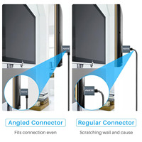 Câble flexible 4K pour usine, à angle droit 90 degrés, ultra-mince, gaine PVC, blindage combiné, 3D 60Hz, en stock