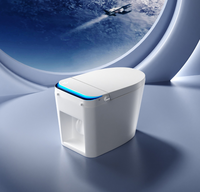 Toilette intelligente de luxe haut de gamme avec capteur de pied automatique, télécommande incluse, drainage en S, toilette intelligente monobloc