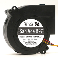 SANYO 9BMB12P2K01 DC12V 3.4A 97*95*33MM 9733 9CM Bantalan Bola Ganda Inverter Frekuensi Kipas Pendingin Turbin Blower