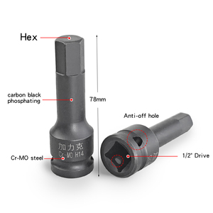 Set di Chiavi <span class=keywords><strong>a</strong></span> Bussola Esagonali da 1/2 Pollice H4 H5 H6 H8 H10 H12 H14 H16 H17 H19 H22 H24 H27 H30, 14 Pezzi, Lunghezza 78mm, in Acciaio Cr-Mo per Uso Industriale - Product Image 3