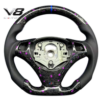 Volant sport personnalisé en fibre de carbone véritable V8carbon pour E81 E82 E84 E87 E88 E90 E92 E93, pièces automobiles, modification, style racing