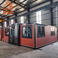Maison conteneur extensible de 20 pieds avec revêtement rouge – Maisons modulaires préfabriquées modernes pour villas et bureaux conteneurs