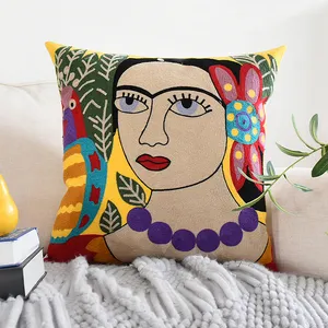 刺绣扔枕套世界名画毕加索单面枕套家居装饰沙发汽车装饰靠垫套