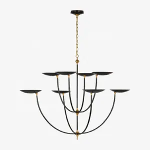 NGHỆ THUẬT Bắc Âu dốc Trần treo ánh sáng hiện đại hình trái tim đèn chùm màu đen đơn giản ánh sáng mặt dây chuyền cho VOID nhà phòng khách - Product Image 1