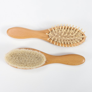 Peigne à cheveux <span class=keywords><strong>en</strong></span> bois de hêtre pour bébé avec fonction de massage, outil de coiffure portable - Product Image 2