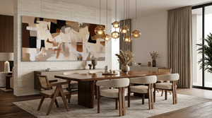 Pintura al Óleo Abstracta Horizontal Grande Hecha a Mano, Arte de Pared en Lienzo Beige Marrón Neutro, Decoración Moderna para Sala de Estar y Sofá - Product Image 5