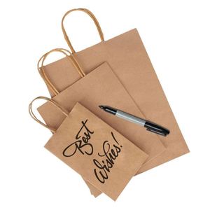 Wholesale Hot Sale <b>Cheap</b> Mini Kraft <b>Paper</b> <b>Bags</b> With Your Own Logo Food Grade Takeaway Packaging Small Bulk Orders - Product Image 2