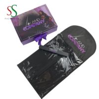 Emballage de cheveux SS, support d'extension de cheveux, sacs de rangement de perruque avec cintre en bois