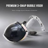 Visière bulle rétro à 3 clips pour casques de moto, protection solaire, style Cafe Racer, lunettes de moto
