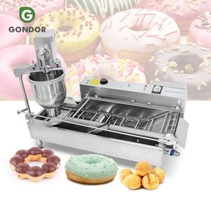 Máquina semiautomática industrial a gas para hacer y glasear donas tipo Berliner, con freidora, para donas tipo Jam Ring y French Cruller - Product Image 1