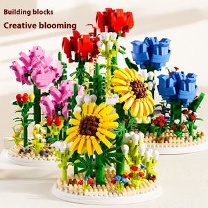 Juguete de <span class=keywords><strong>flores</strong></span> Rompecabezas Bloques de construcción Pequeñas artesanías de plástico para niñas Compatible con <span class=keywords><strong>Lego</strong></span> Gift Stall Gift - Product Image 2
