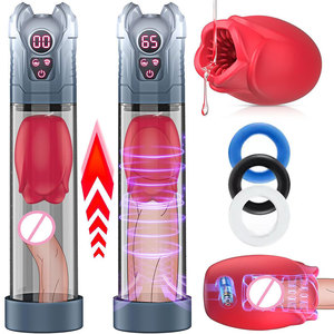 Electric Penis Pump Vacuum Suction Aircraft Cup Waterproof Male Masturbation Device with <b>Stretching</b> Function Adult Sex Products - Product Image 1