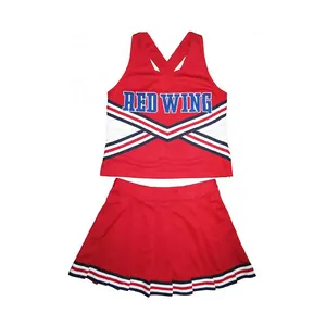 Nouveau design, uniformes Cheer en gros, uniformes de pom-pom girl à manches courtes pour enfants et adultes