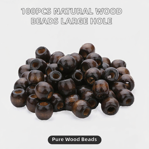 Cuentas de Madera Natural en Forma de Tambor Newegg, 100 Piezas con Orificios Grandes para Arte Capilar y Fabricación de Joyas - Product Image 2