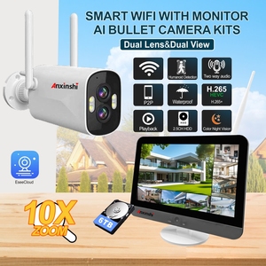 กล้องวงจรปิดไร้สาย 6MP 2CH HD แบบคู่เลนส์ CMOS รูปทรงกระบอก มองเห็นในเวลากลางคืน รองรับ H.265 บันทึกข้อมูลบนคลาวด์ สนทนาได้สองทาง ซูม 10 เท่า กันน้ำ - Product Image 3