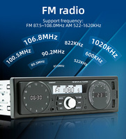 1Din Universal Car Audio LCD Time Display BT Aux 2 USB RC APP Control Car MP3 Radio Tape Recorder 12V Amplifier FM Wave Band