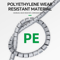 Bandas Espirales de Polietileno Blancas y Negras de 12 mm, Flexibles para Proteger Cables, Longitud Personalizable, Organizador de Cables de Escritorio, Eléctrico