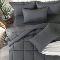 Ensemble de couettes 7 pièces toutes saisons lit alternatif dans un sac couleur unie draps en microfibre doux et luxueux en ligne