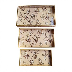 ชุดถาดไม้เคลือบผง MDF จาก B.S International - เป็นมิตรกับสิ่งแวดล้อม ใช้กับไมโครเวฟและเครื่องล้างจานได้ ลายเรียบ/ลายดอกไม้/ลายการ์ตูน สำหรับใช้ในบ้าน - Product Image 2