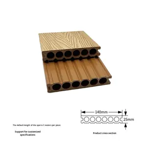 أرضيات خشبية بلاستيكية حديثة للاستخدام الخارجي في الفيلات والساحات والحدائق والممرات - تصميم متداخل بخطوط عمودية صلبة مضادة للانزلاق ومتينة - Product Image 2