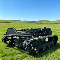 Tondeuse à gazon sur chenilles grande puissance 27HP, robot tondeuse sur chenilles et 360 °   Tondeuse à gazon télécommandée rotative pour grandes propriétés