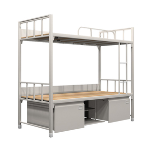 Fabricant de lits superposés en métal à bas prix Adultes modernes avec rangement Ados Garçons avec matelas <span class=keywords><strong>Lit</strong></span> superposé King Size en auberge de jeunesse - Product Image 4