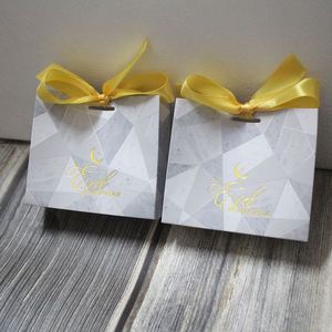 Ramadán |   Bolsas de Regalo Islámicas con Diseño de Mármol y Acabado Dorado Metálico, Hermosas y Elegantes, Regalos Musulmanes - Product Image 4